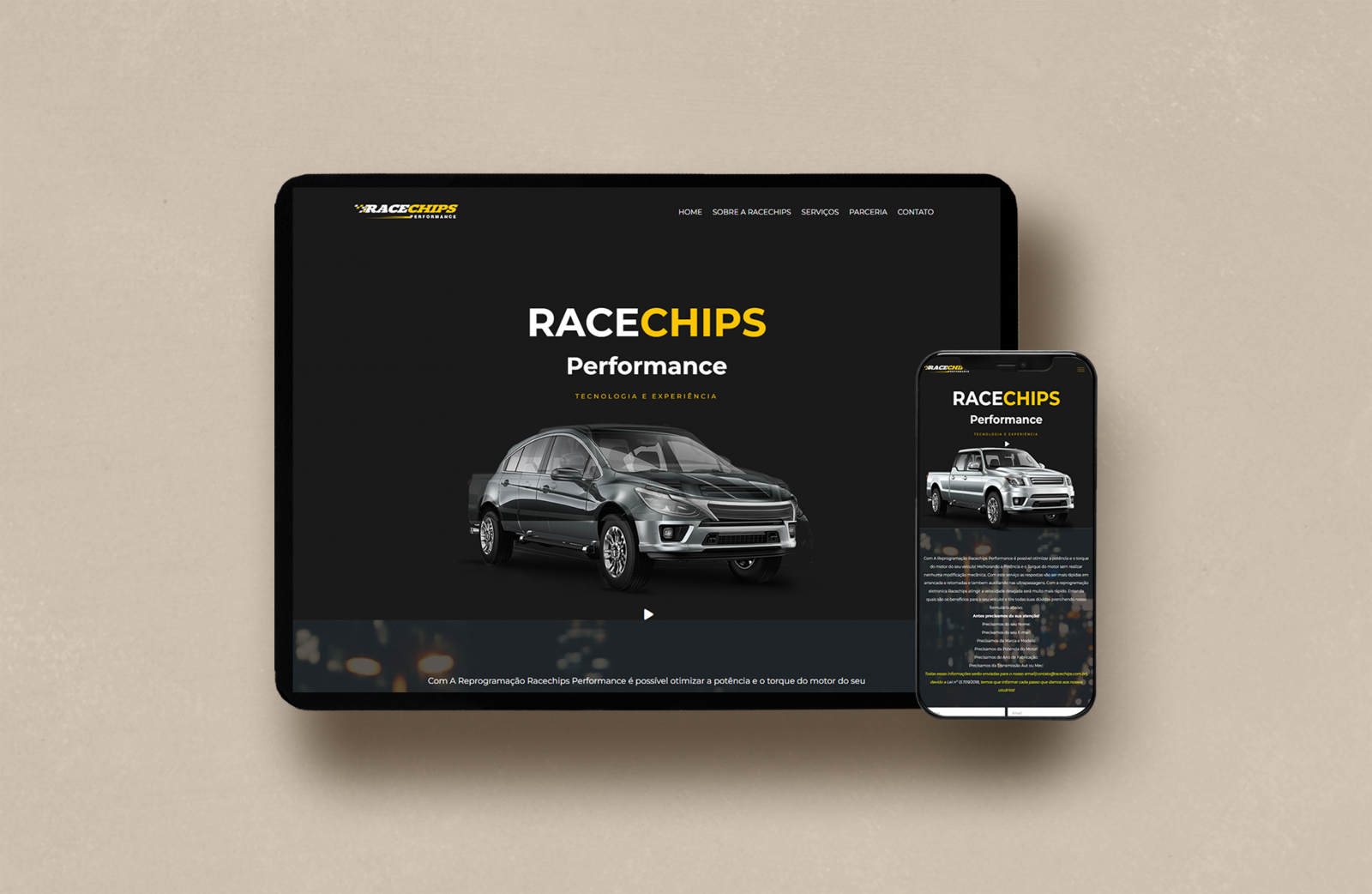 RaceChips Performance Website | Agência Cvwebdesigner®Criação de websites profissionais